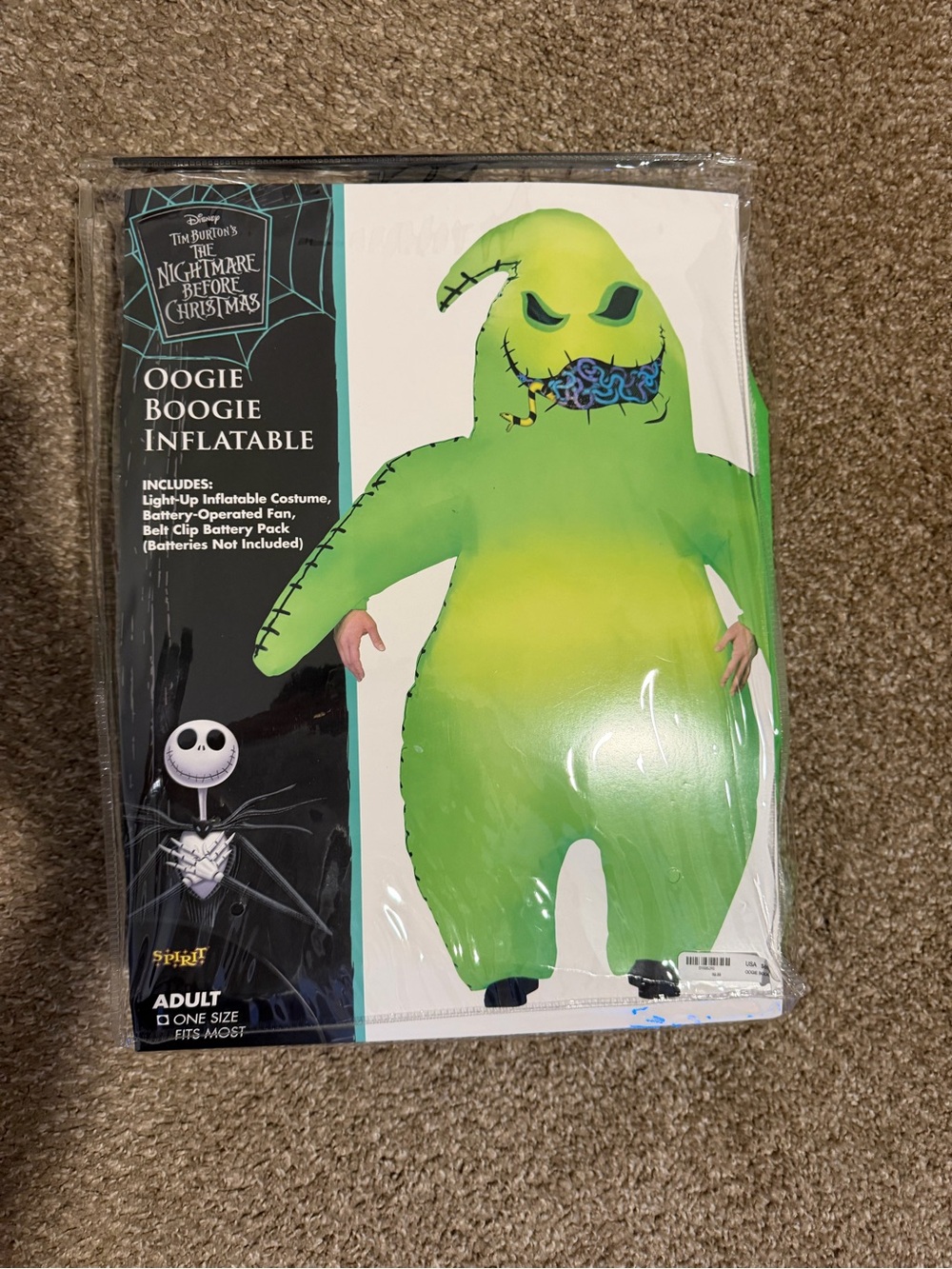 The Nightmare Before Christmas Oogie Boogie Inflatable Kids Costume - Green